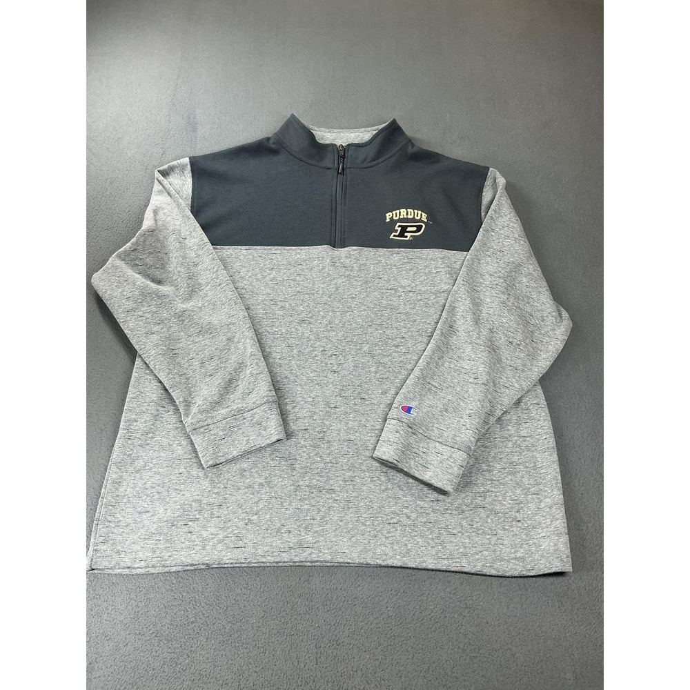 Purdue Boilermakers Sweatshirt Mens XL Gray NCAA Football Champion Quarter Zip